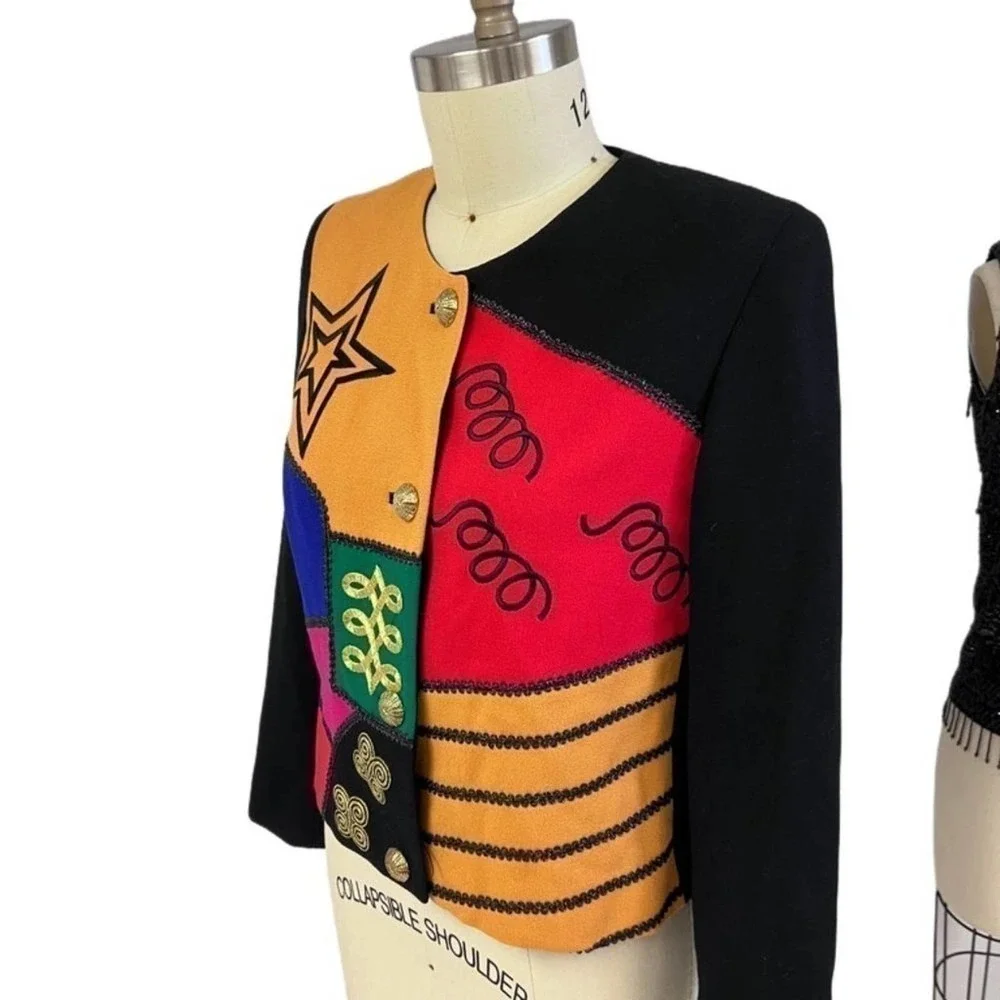 Vintage 80s Lilli Ann Wool Sweater Multi Colored